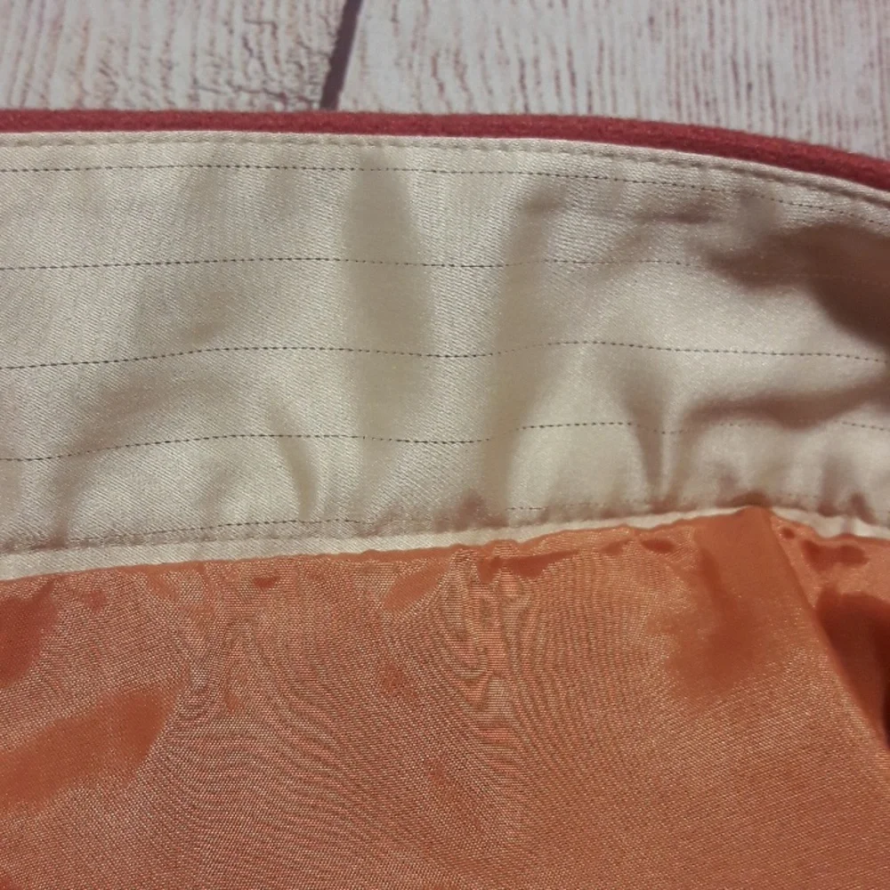 J. Crew Factory wool viscose blend lined  midi coral color skirt size 4 - Picture 5 of 10